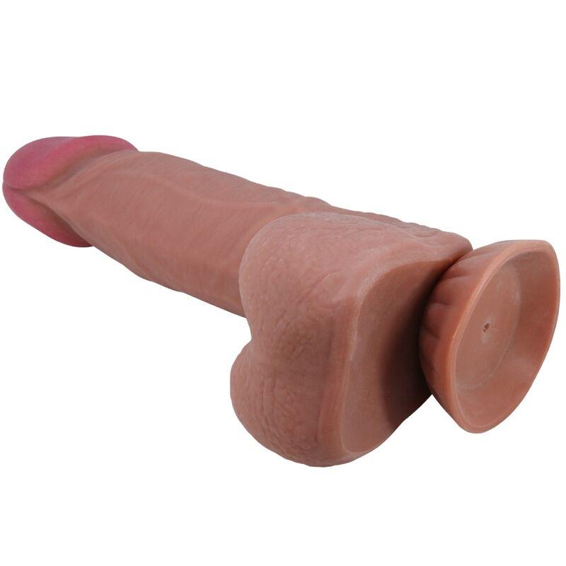 pretty love dildo realistico serie sliding skin con ventosa scorrevole in pelle marrone 21 8 cm