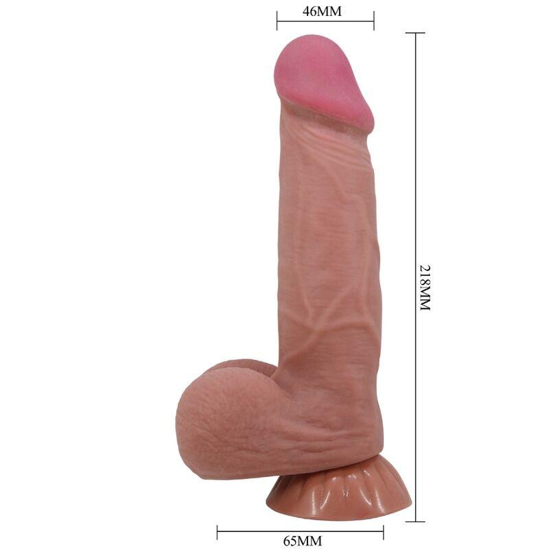 pretty love dildo realistico serie sliding skin con ventosa scorrevole in pelle marrone 21 8 cm