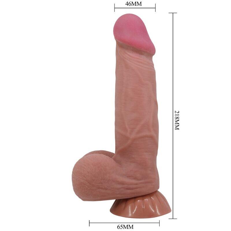 pretty love dildo realistico serie sliding skin con ventosa scorrevole in pelle marrone 20 6 cm