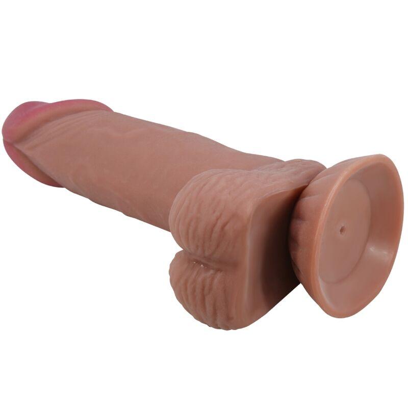 pretty love dildo realistico serie sliding skin con ventosa scorrevole in pelle marrone 19 4 cm