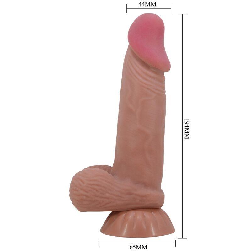 pretty love dildo realistico serie sliding skin con ventosa scorrevole in pelle marrone 19 4 cm