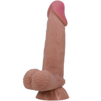 pretty love dildo realistico serie sliding skin con ventosa scorrevole in pelle marrone 19 4 cm