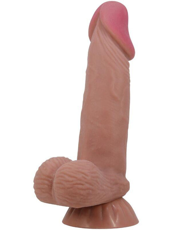 pretty love dildo realistico serie sliding skin con ventosa scorrevole in pelle marrone 19 4 cm