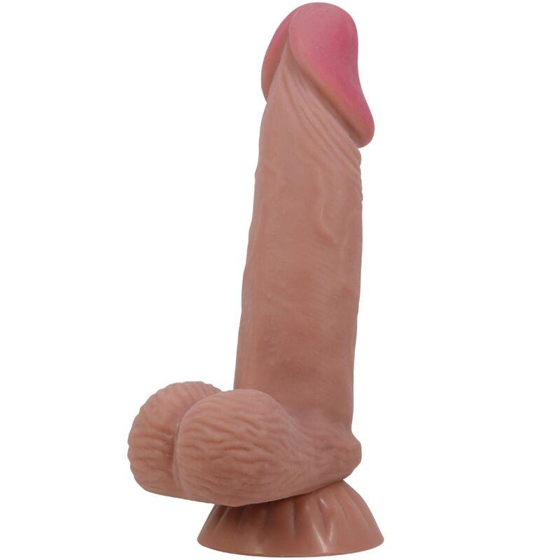 pretty love dildo realistico serie sliding skin con ventosa scorrevole in pelle marrone 19 4 cm