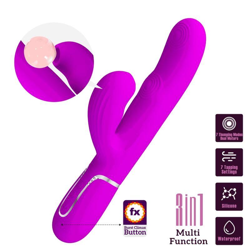 pretty love vibratore multifunzione perlita 3 in 1 g spot viola