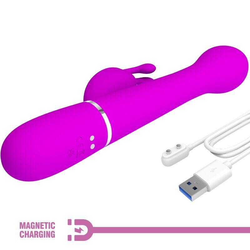 pretty love vibratore dejon rabbit 3 in 1 viola multifunzione