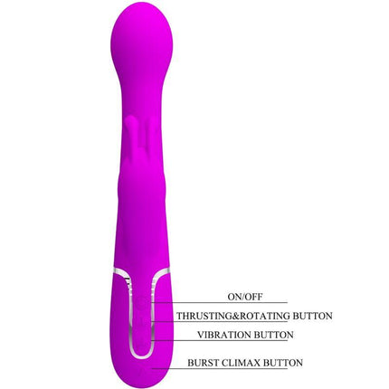 pretty love vibratore dejon rabbit 3 in 1 viola multifunzione