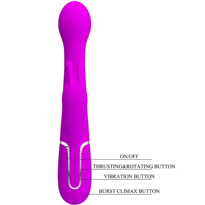 pretty love vibratore dejon rabbit 3 in 1 viola multifunzione