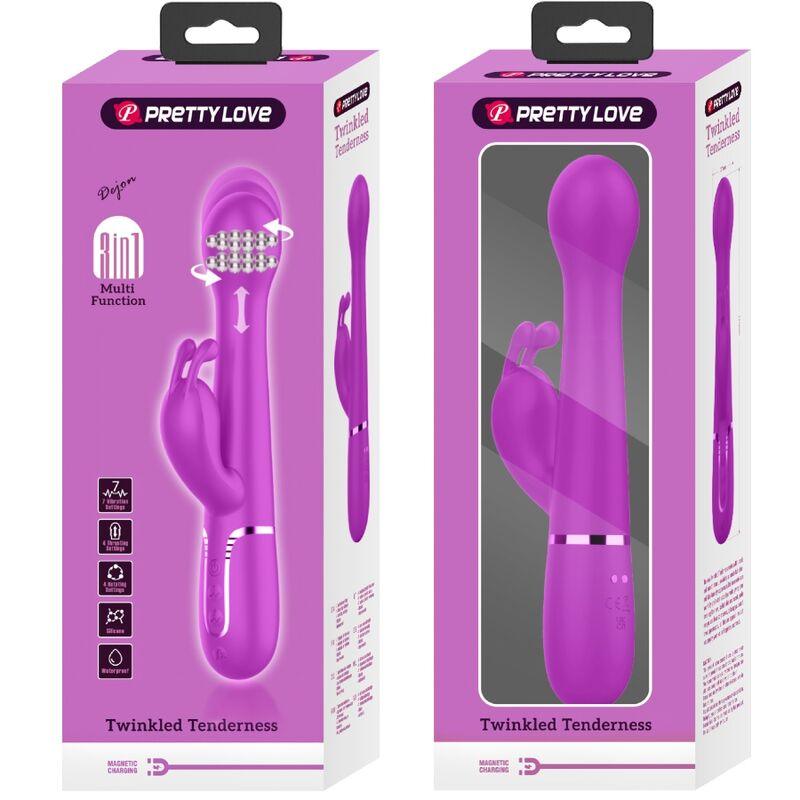 pretty love vibratore dejon rabbit 3 in 1 viola multifunzione