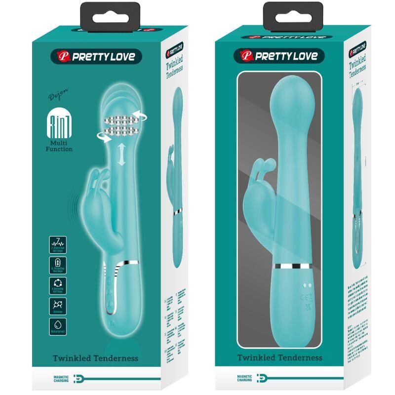 pretty love vibratore dejon rabbit 3 in 1 multifunzione verde acqua