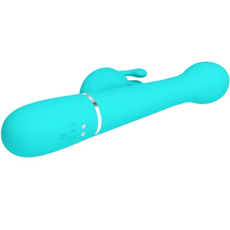 pretty love vibratore dejon rabbit 3 in 1 multifunzione verde acqua