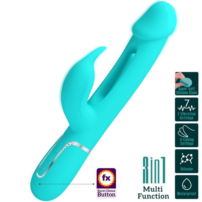 pretty love vibratore dejon rabbit 3 in 1 multifunzione verde acqua 2