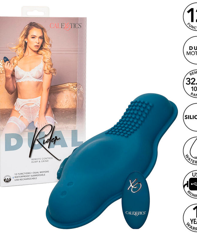 CALEXOTICS - MASSAGGIATORE PILOTA TELECOMANDO DOPPIO MOTORE BLU