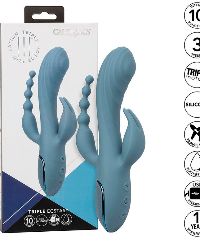 CALEXOTICS - VIBRATORE TRIPLE ECSTASY GRIGIO