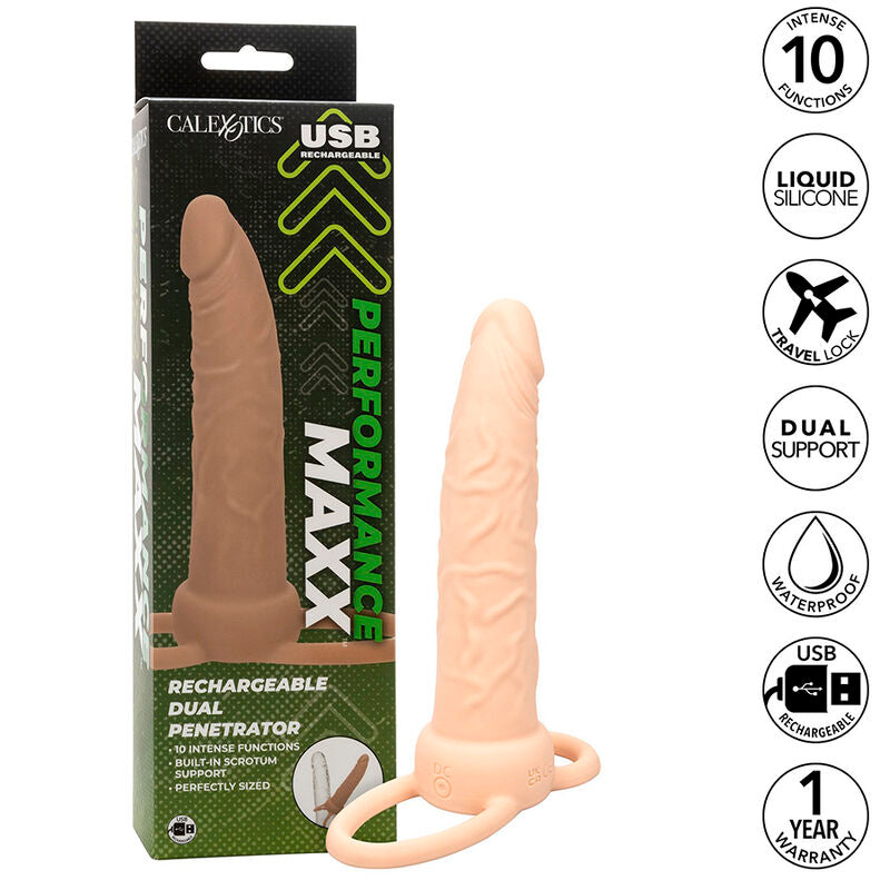 CALEXOTICS - PERFORMANCE MAXX RICARICABILE DOPPIO PENETRATORE PELLE LEGGERA