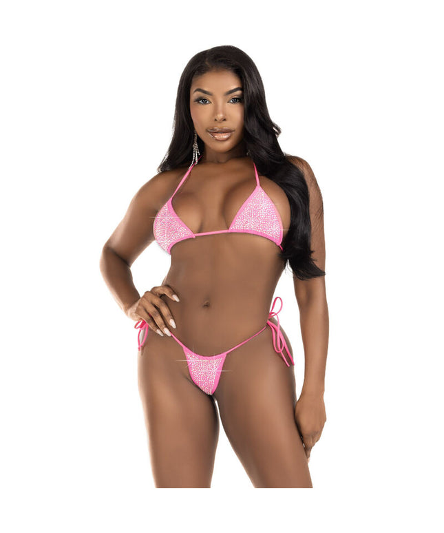 LEG AVENUE - BIKINI CON DIAMANTI BLU