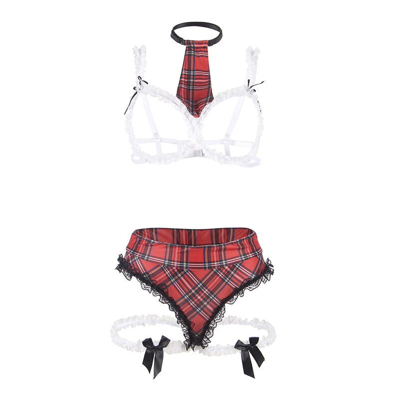 SUBBLIME - COSTUME SEXY SCUOLA CON REGGISENO S/M