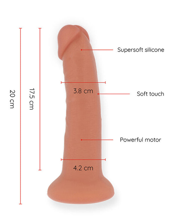 ONINDER - DILDO VIBRATORE MEDIO BOGOTÁ 9 VELOCITÀ NATURALE 20 CM -O- 4.2 CM - APP GRATUITA