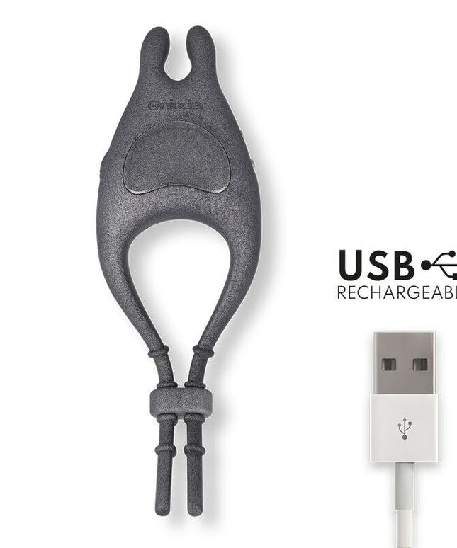 ONINDER - ANELLO VIBRATORE REGOLABILE RICARICABILE PAMPA CON STIMOLATORE CLITORIDE 10 VELOCITÀ - APP GRATUITA