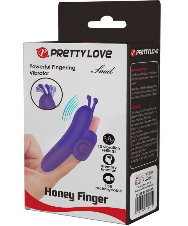 PRETTY LOVE - SNAIL POTENTE STIMOLATORE DELLE DITA VIOLA
