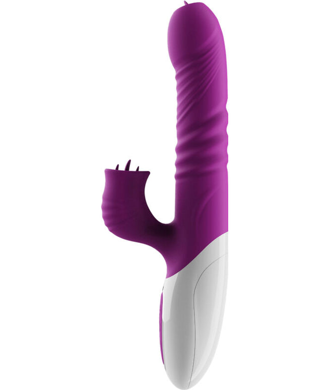 ARMONY - VIBRATORE A DOPPIA LINGUA ED EFFETTO CALORE VIOLA SPINTA