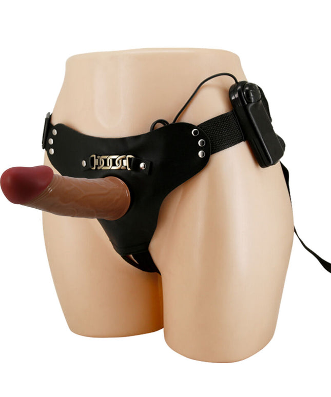 PRETTY LOVE - STARKS IMBRAGATURA SLIP DILDO VIBRAZIONE MULTI-SPEED 17,5 CM MARRONE CHIARO