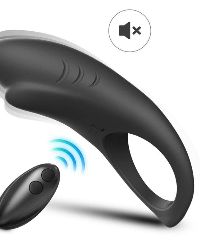 ARMONY - ANELLO VIBRATORE SHARK PER TELECOMANDO DI COPPIA NERO