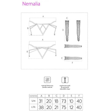 LIVCO CORSETTI FASHION - SET NEMALIA GIARRETTIERA + CALZE + GUANTI NERO