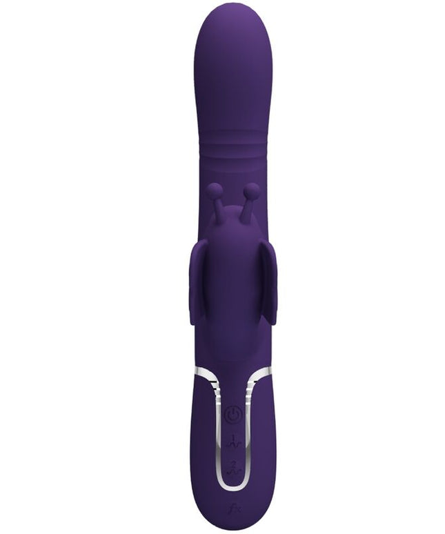 PRETTY LOVE - VIBRATORE MULTIFUNZIONE RABBIT 4 IN 1 FARFALLA VIOLA