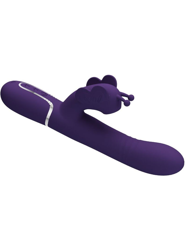 PRETTY LOVE - VIBRATORE MULTIFUNZIONE RABBIT 4 IN 1 FARFALLA VIOLA
