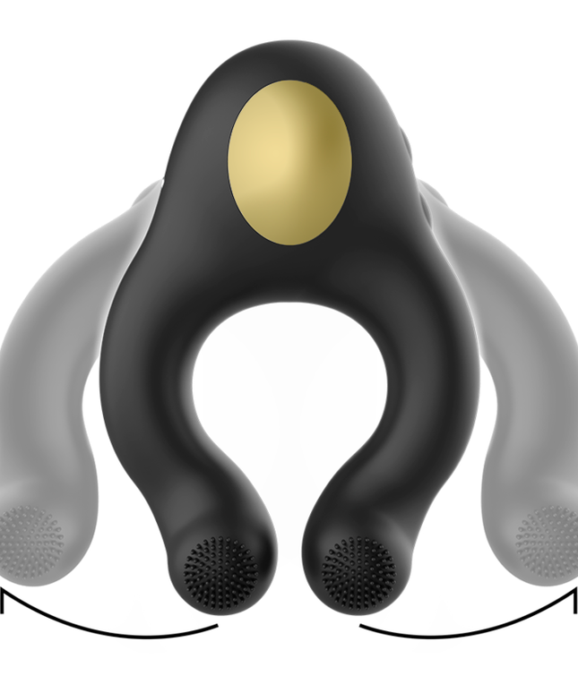 ARMONY - ANELLO VIBRATORE IN SILICONE 3 MOTORI RICARICABILE NERO - ORO