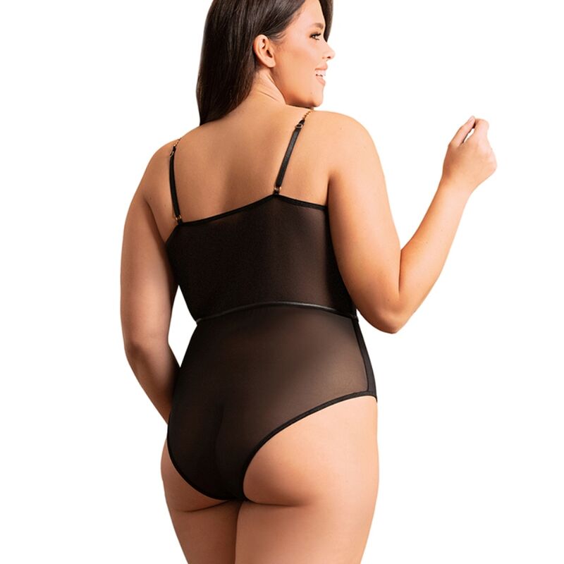 SUBBLIME - BODY CON BRETELLE A CATENA NERA S/M