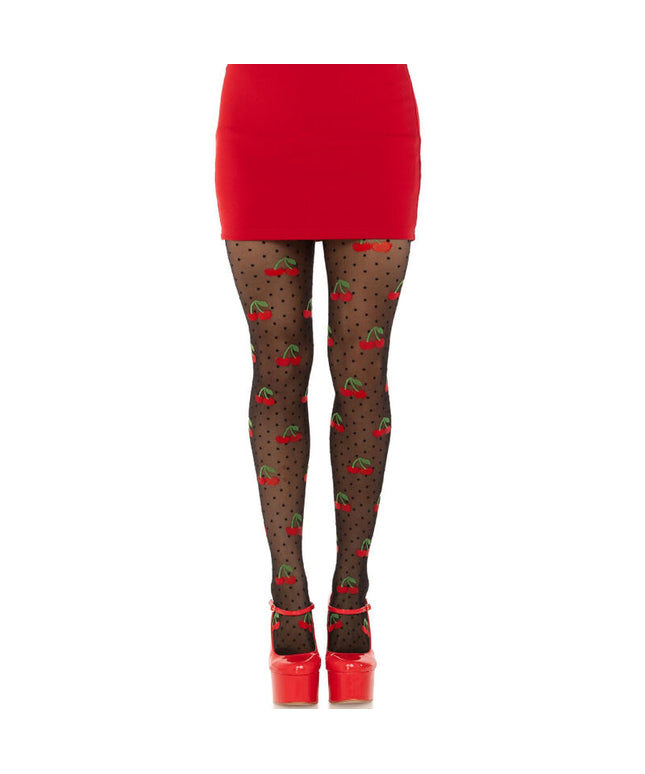 LEG AVENUE - CALZE BLACK CHERRY MOLES