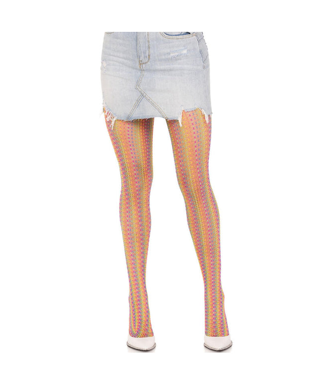 LEG AVENUE - CALZE ALL'UNCINETTO MULTICOLORE