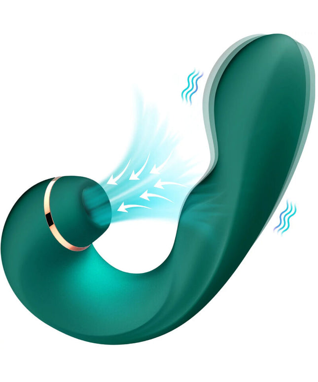 ARMONY - VIBRATORE FLESSIBILE E VENTOSA VERDE