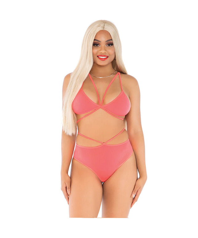 LEG AVENUE - TOP E SLIP GIALLI CON SPALLINE