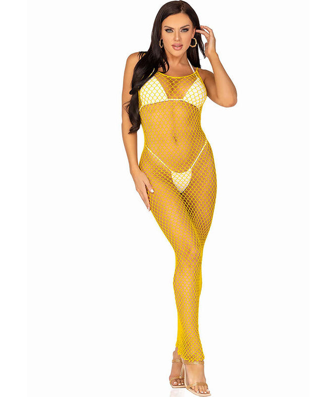 LEG AVENUE - ABITO LUNGO IN RETE FUCSIA TAGLIA UNICA