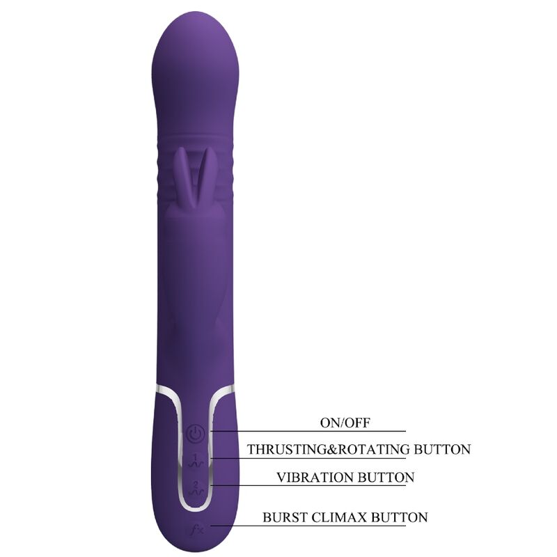 PRETTY LOVE - COALE VIBRATORE CONIGLIO CARBONE 4 EN 1 VIOLA