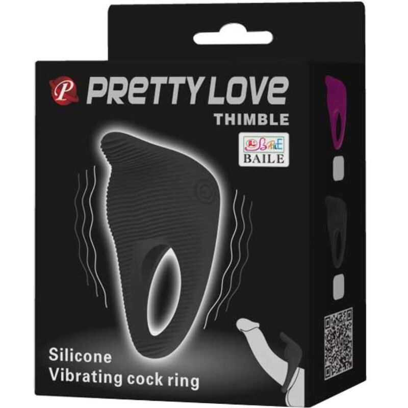 PRETTY LOVE - ANELLO VIBRATORE THIMBLE NERO