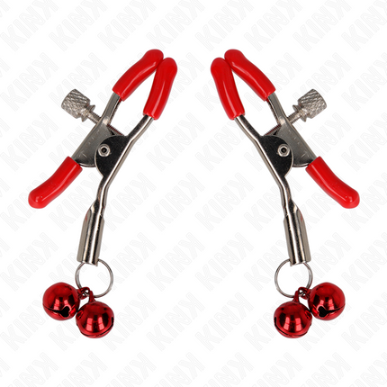 KINK - PINZA PER CAPEZZOLI DOPPIA CAMPANA ROSSA 6 CM