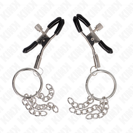 KINK - MORSETTO PER CAPEZZOLO O RING E CATENELLA ARGENTO 6 CM