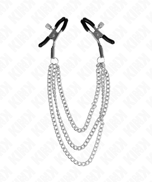 KINK - PINZE PER CAPEzzoli CON 3 CATENE ARGENTO 20/23/28 CM