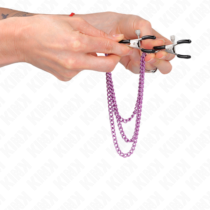 KINK - PINZE PER CAPEzzoli CON 3 CATENE VIOLA 20/23/28 CM