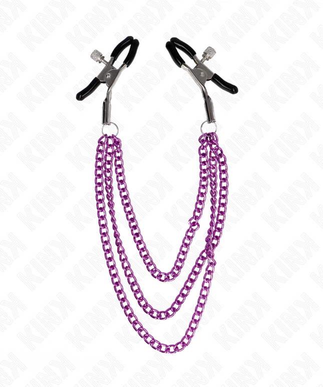 KINK - PINZE PER CAPEzzoli CON 3 CATENE VIOLA 20/23/28 CM