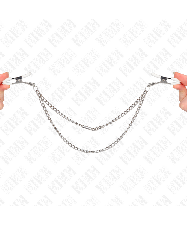 KINK - PINZE PER CAPEzzoli CON 2 CATENE SOTTILI ARGENTO 20/23 CM