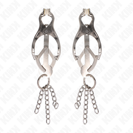 KINK - PINZE PER CAPEZZOLI TRIFOGLIO GIAPPONESE CON CATENINE ARGENTO