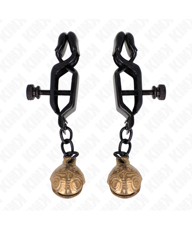 KINK - MORSETTI PER CAPEZZOLI STILE BELL JAW NERO 7 CM