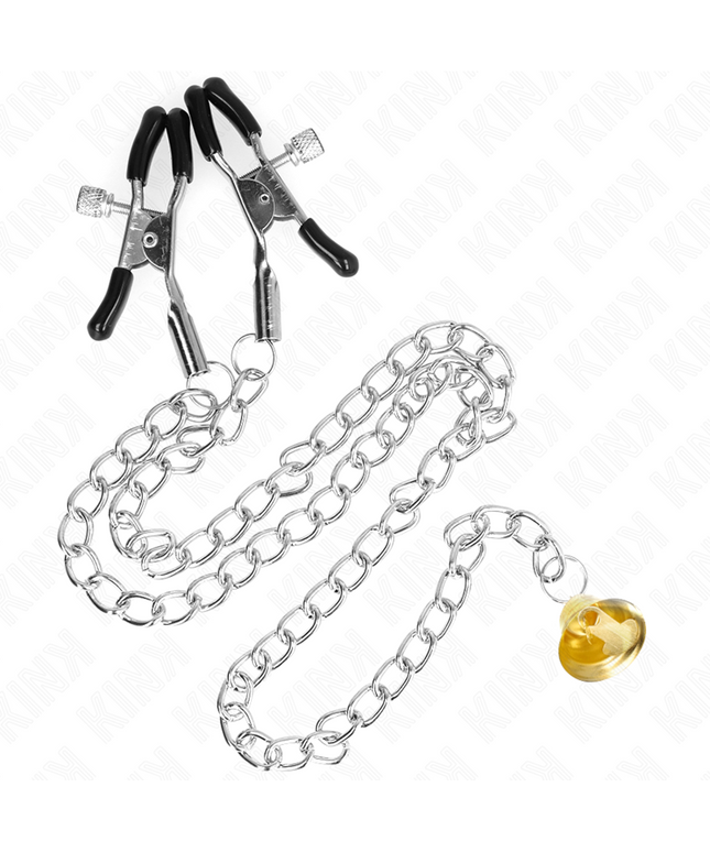 KINK - PINZE PER CAPEZZOLI A CATENA CON PENDENTE IN CORNO 30 CM