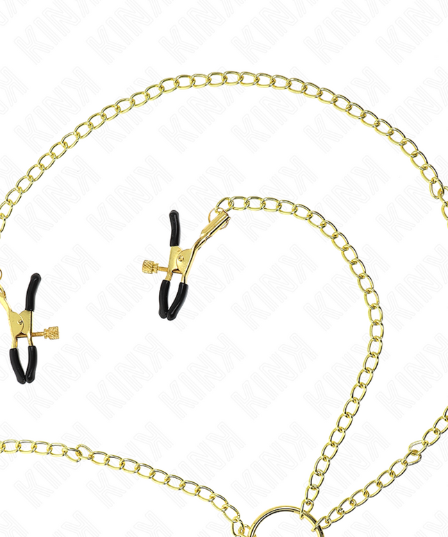 KINK - 4 MORSETTI PER CAPEZZOLI E CLIT REGOLABILI ORO