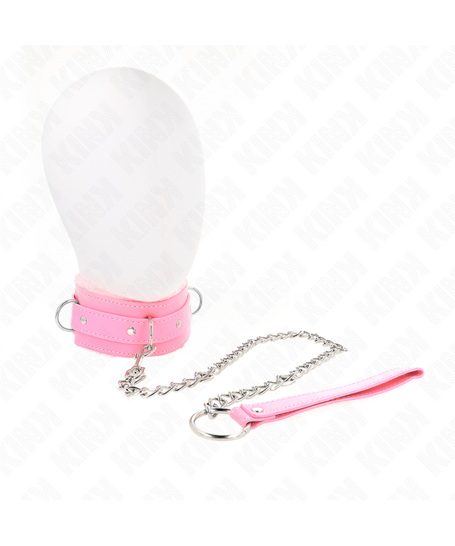 KINK - COLLARE CON GUINZAGLIO 65 CM CON RESTRIZIONI ROSA 36-42 CM X 5,5 CM